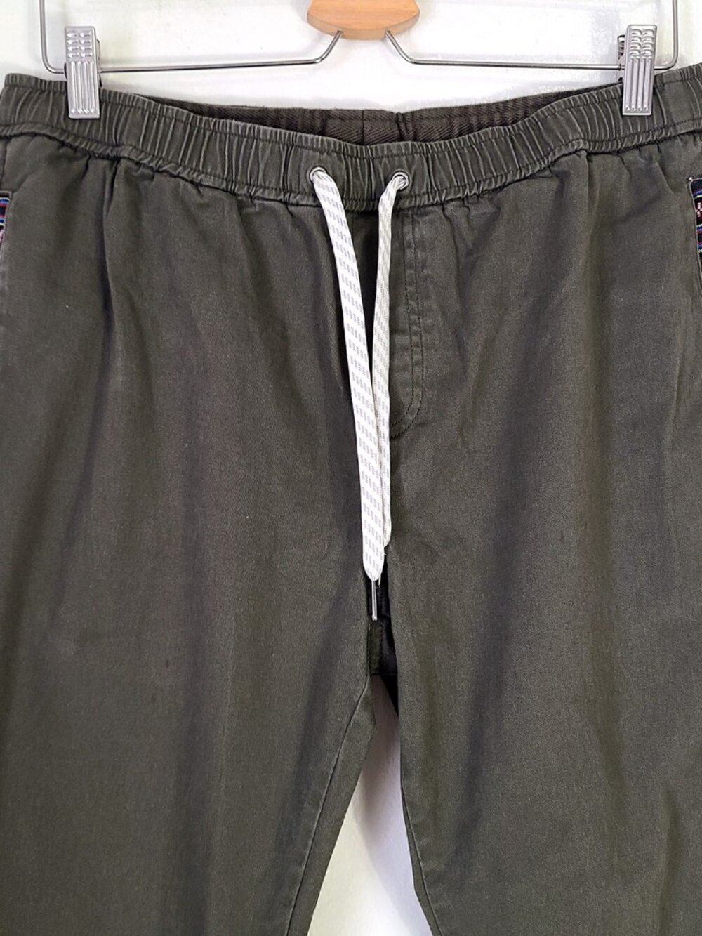 Wowie Men's Jogger Large Tall Rambler Chino Stretch Aztec Southwestern Green